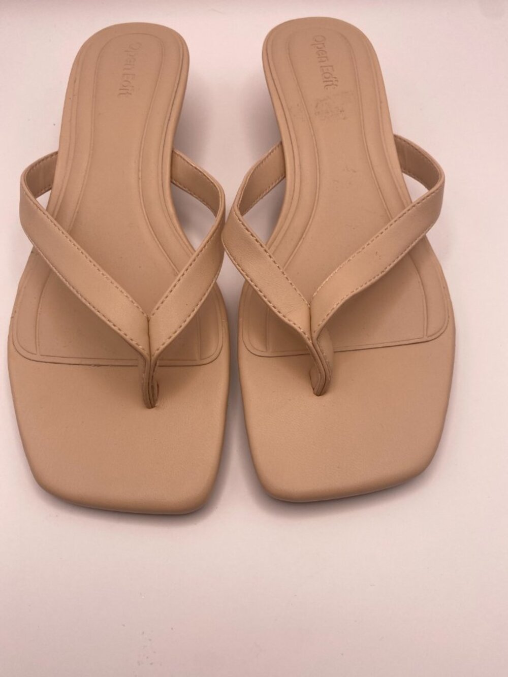OPEN EDIT Womens Tori Kitten Heel Sandal In Tan Cream Sz 7.5 - Picture 4 of 9